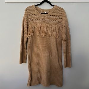 Tularosa sweater dress with fringe